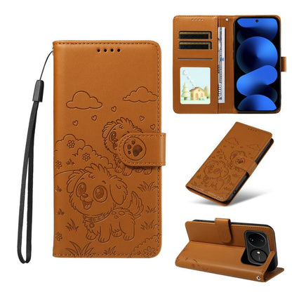 Embossed Heart Dog RFID Blocking Wallet Leather Phone Case, For Huawei nova 16 SE 5G, For Huawei nova 16, For Huawei Enjoy 90 Pro Max 5G, For Huawei Enjoy 90 Plus 5G, For Huawei Enjoy 80 Plus, For Huawei nova 15 Pro / 15 Ultra, For Huawei Mate 70 Air 5...