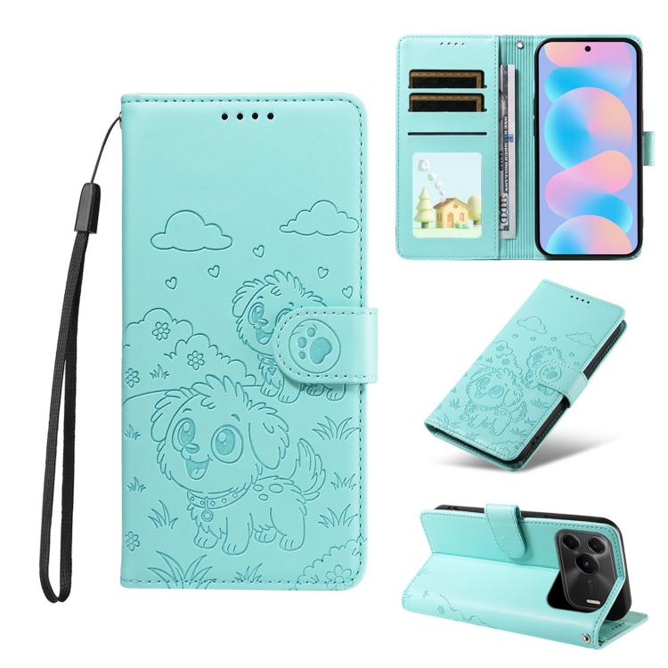 Embossed Heart Dog RFID Blocking Wallet Leather Phone Case, For Huawei nova 16 SE 5G, For Huawei nova 16, For Huawei Enjoy 90 Pro Max 5G, For Huawei Enjoy 90 Plus 5G, For Huawei Enjoy 80 Plus, For Huawei nova 15 Pro / 15 Ultra, For Huawei Mate 70 Air 5...