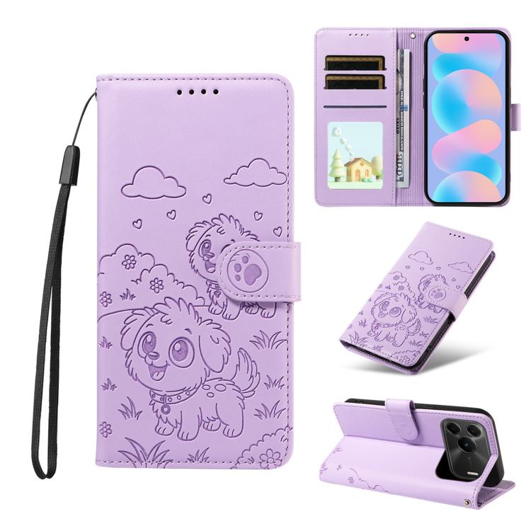 Embossed Heart Dog RFID Blocking Wallet Leather Phone Case, For Huawei nova 16 SE 5G, For Huawei nova 16, For Huawei Enjoy 90 Pro Max 5G, For Huawei Enjoy 90 Plus 5G, For Huawei Enjoy 80 Plus, For Huawei nova 15 Pro / 15 Ultra, For Huawei Mate 70 Air 5...