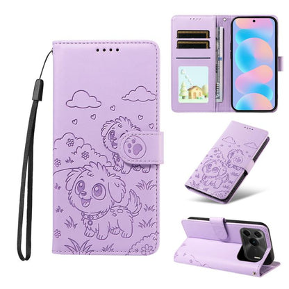 Embossed Heart Dog RFID Blocking Wallet Leather Phone Case, For Huawei nova 16 SE 5G, For Huawei nova 16, For Huawei Enjoy 90 Pro Max 5G, For Huawei Enjoy 90 Plus 5G, For Huawei Enjoy 80 Plus, For Huawei nova 15 Pro / 15 Ultra, For Huawei Mate 70 Air 5...