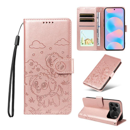 Embossed Heart Dog RFID Blocking Wallet Leather Phone Case, For Huawei nova 16 SE 5G, For Huawei nova 16, For Huawei Enjoy 90 Pro Max 5G, For Huawei Enjoy 90 Plus 5G, For Huawei Enjoy 80 Plus, For Huawei nova 15 Pro / 15 Ultra, For Huawei Mate 70 Air 5...