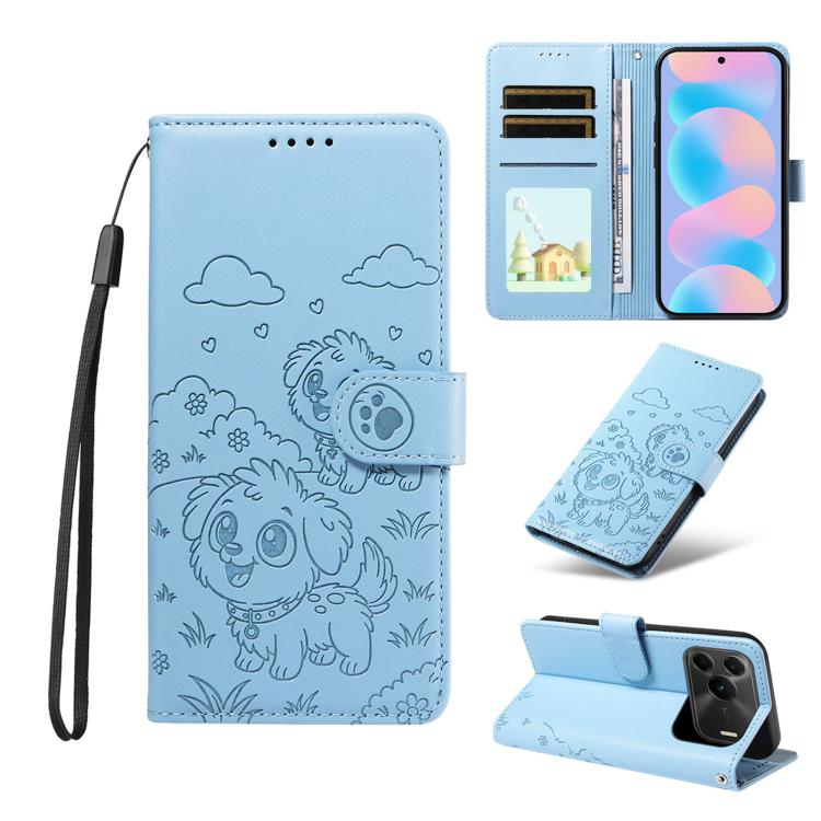 Embossed Heart Dog RFID Blocking Wallet Leather Phone Case, For Huawei nova 16 SE 5G, For Huawei nova 16, For Huawei Enjoy 90 Pro Max 5G, For Huawei Enjoy 90 Plus 5G, For Huawei Enjoy 80 Plus, For Huawei nova 15 Pro / 15 Ultra, For Huawei Mate 70 Air 5...