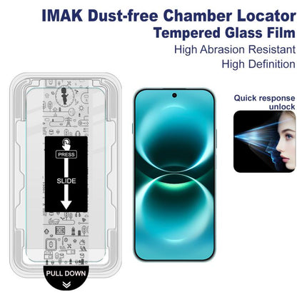 Tempered glass screen protector film set with self-positioning dust-free chamber locator