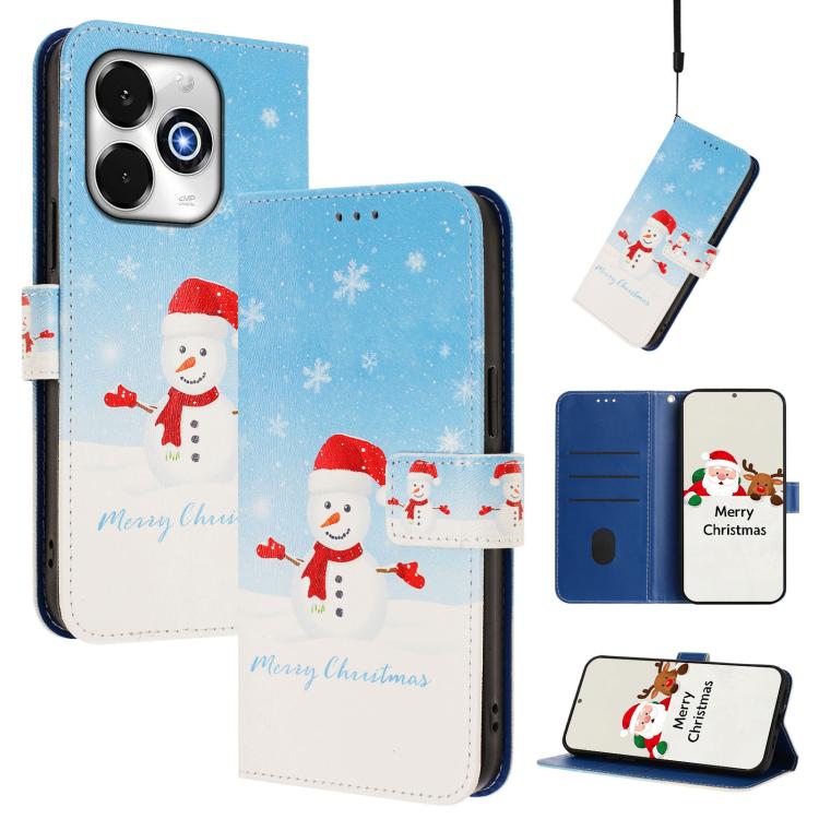 Christmas Series Buckle Leather Phone Case with Hand Strap, For UMIDIGI G100x 5G / 4G, For UMIDIGI G100 Pro