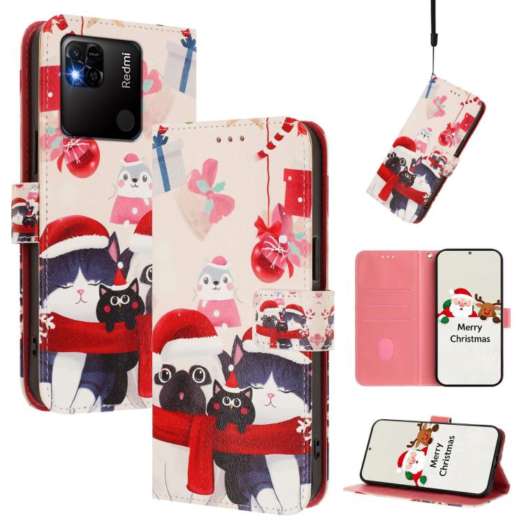 Christmas Series Buckle Leather Phone Case with Hand Strap, For Redmi Note 11 Pro / 11 Pro+ 5G Global, For Redmi Note 12 4G Global, For Redmi A1 4G / A2 4G, For Redmi Note 12 Pro+ 5G Global, For Redmi Note 12 5G Global / Xiaomi Poco X5                 ...