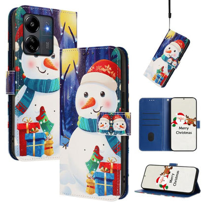 Christmas Series Buckle Leather Phone Case with Hand Strap, For Redmi Note 14 4G 163.25mm, For Redmi 14C 4G / A4 5G / 14R 5G / A3 Pro, For Redmi K70 Ultra 5G, For Redmi A3 4G / A3x 4G, For Redmi 13C 4G / 5G / Xiaomi Poco C65 / M6                       ...