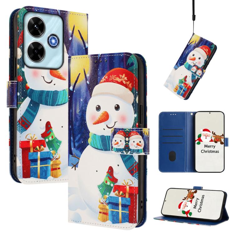 Christmas Series Buckle Leather Phone Case with Hand Strap, For Redmi Note 15 Pro+ 5G 163.3mm/Poco M8 Pro 5G, For Redmi Note 15 5G / 4G 164mm / Poco M8 5G, For Redmi 15C 5G / 4G EU 173mm / Poco C85 5G, For Xiaomi Poco M7 4G 169mm                       ...