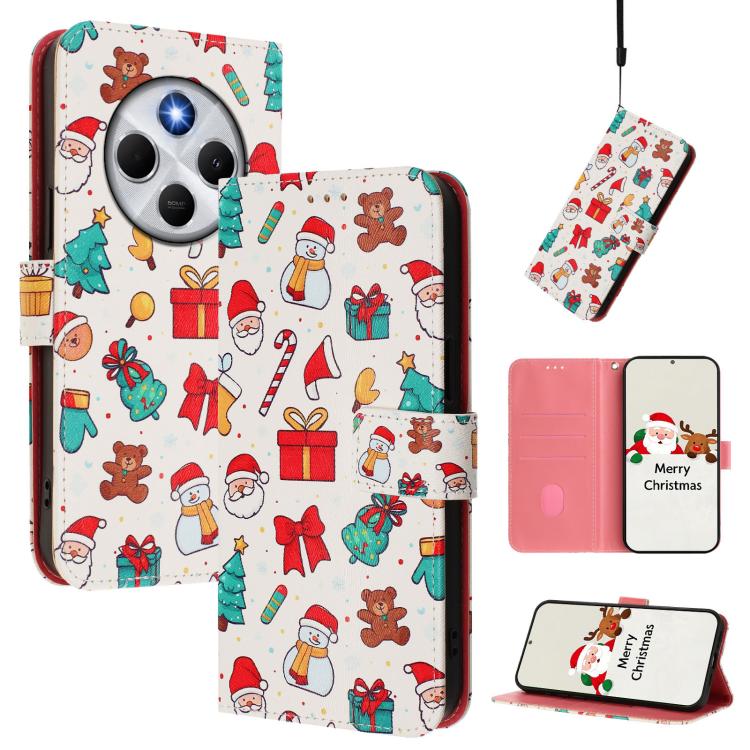 Christmas Series Buckle Leather Phone Case with Hand Strap, For Redmi Note 14 4G 163.25mm, For Redmi 14C 4G / A4 5G / 14R 5G / A3 Pro, For Redmi K70 Ultra 5G, For Redmi A3 4G / A3x 4G, For Redmi 13C 4G / 5G / Xiaomi Poco C65 / M6                       ...