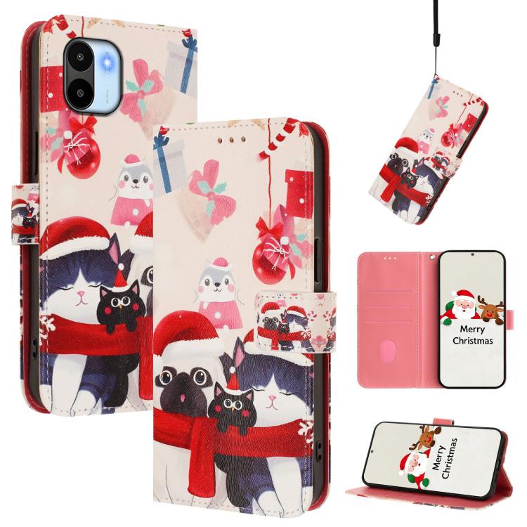 Christmas Series Buckle Leather Phone Case with Hand Strap, For Redmi Note 11 Pro / 11 Pro+ 5G Global, For Redmi Note 12 4G Global, For Redmi A1 4G / A2 4G, For Redmi Note 12 Pro+ 5G Global, For Redmi Note 12 5G Global / Xiaomi Poco X5                 ...