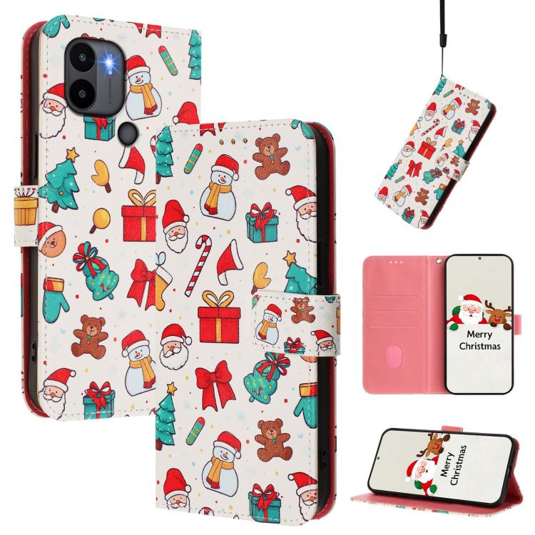 Christmas Series Buckle Leather Phone Case with Hand Strap, For Redmi Note 14 4G 163.25mm, For Redmi 14C 4G / A4 5G / 14R 5G / A3 Pro, For Redmi K70 Ultra 5G, For Redmi A3 4G / A3x 4G, For Redmi 13C 4G / 5G / Xiaomi Poco C65 / M6                       ...