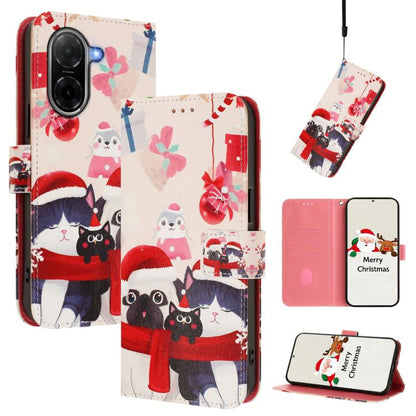 Christmas Series Buckle Leather Phone Case with Hand Strap, For Redmi Note 15 Pro+ 5G 163.3mm/Poco M8 Pro 5G, For Redmi Note 15 5G / 4G 164mm / Poco M8 5G, For Redmi 15C 5G / 4G EU 173mm / Poco C85 5G, For Xiaomi Poco M7 4G 169mm                       ...