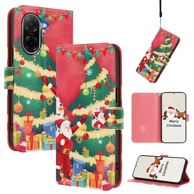 Christmas Series Buckle Leather Phone Case with Hand Strap, For Redmi Note 15 Pro+ 5G 163.3mm/Poco M8 Pro 5G, For Redmi Note 15 5G / 4G 164mm / Poco M8 5G, For Redmi 15C 5G / 4G EU 173mm / Poco C85 5G, For Xiaomi Poco M7 4G 169mm                       ...