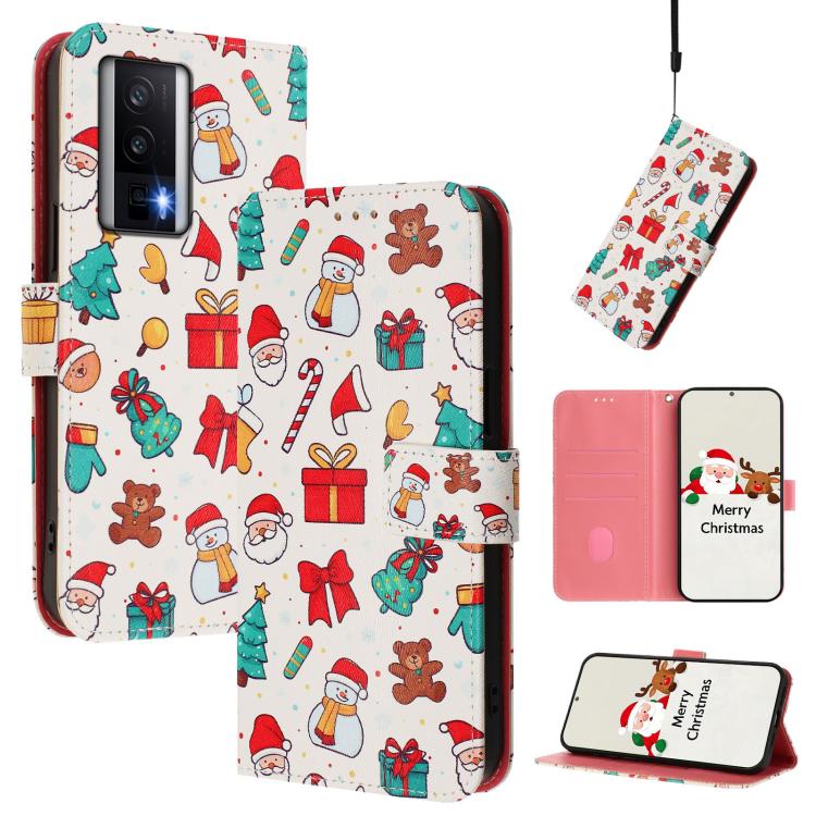 Christmas Series Buckle Leather Phone Case with Hand Strap, For Redmi Note 14 4G 163.25mm, For Redmi 14C 4G / A4 5G / 14R 5G / A3 Pro, For Redmi K70 Ultra 5G, For Redmi A3 4G / A3x 4G, For Redmi 13C 4G / 5G / Xiaomi Poco C65 / M6                       ...