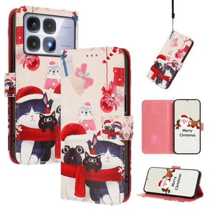 Christmas Series Buckle Leather Phone Case with Hand Strap, For Redmi Note 14 4G 163.25mm, For Redmi 14C 4G / A4 5G / 14R 5G / A3 Pro, For Redmi K70 Ultra 5G, For Redmi A3 4G / A3x 4G, For Redmi 13C 4G / 5G / Xiaomi Poco C65 / M6                       ...