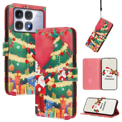 Christmas Series Buckle Leather Phone Case with Hand Strap, For Redmi Note 14 4G 163.25mm, For Redmi 14C 4G / A4 5G / 14R 5G / A3 Pro, For Redmi K70 Ultra 5G, For Redmi A3 4G / A3x 4G, For Redmi 13C 4G / 5G / Xiaomi Poco C65 / M6                       ...