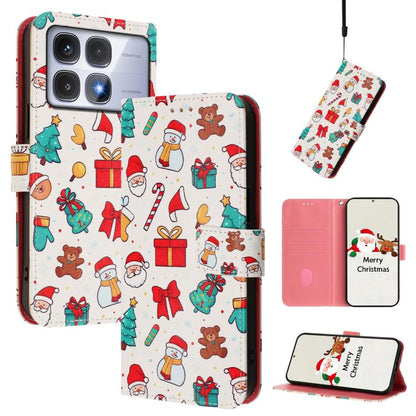 Christmas Series Buckle Leather Phone Case with Hand Strap, For Redmi Note 14 4G 163.25mm, For Redmi 14C 4G / A4 5G / 14R 5G / A3 Pro, For Redmi K70 Ultra 5G, For Redmi A3 4G / A3x 4G, For Redmi 13C 4G / 5G / Xiaomi Poco C65 / M6                       ...
