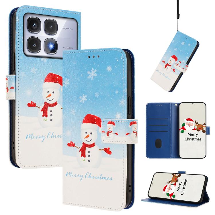 Christmas Series Buckle Leather Phone Case with Hand Strap, For Redmi Note 14 4G 163.25mm, For Redmi 14C 4G / A4 5G / 14R 5G / A3 Pro, For Redmi K70 Ultra 5G, For Redmi A3 4G / A3x 4G, For Redmi 13C 4G / 5G / Xiaomi Poco C65 / M6                       ...