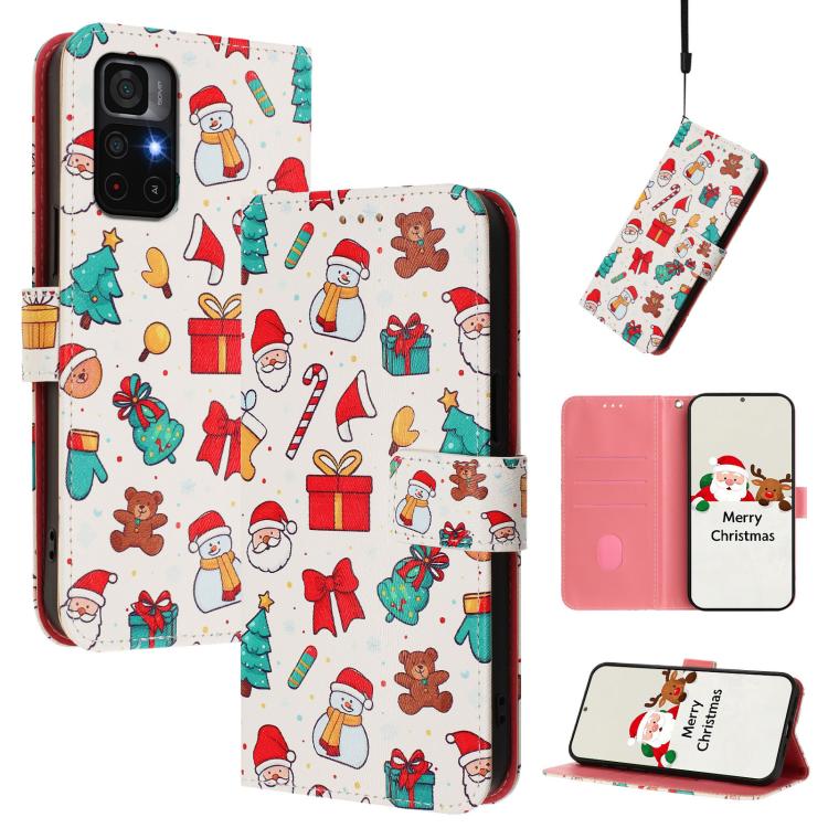 Christmas Series Buckle Leather Phone Case with Hand Strap, For Redmi Note 11 Pro / 11 Pro+ 5G Global, For Redmi Note 12 4G Global, For Redmi A1 4G / A2 4G, For Redmi Note 12 Pro+ 5G Global, For Redmi Note 12 5G Global / Xiaomi Poco X5                 ...