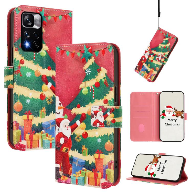 Christmas Series Buckle Leather Phone Case with Hand Strap, For Redmi Note 11 Pro / 11 Pro+ 5G Global, For Redmi Note 12 4G Global, For Redmi A1 4G / A2 4G, For Redmi Note 12 Pro+ 5G Global, For Redmi Note 12 5G Global / Xiaomi Poco X5                 ...