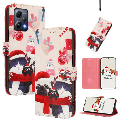 Christmas Series Buckle Leather Phone Case with Hand Strap, For Redmi Note 11 Pro / 11 Pro+ 5G Global, For Redmi Note 12 4G Global, For Redmi A1 4G / A2 4G, For Redmi Note 12 Pro+ 5G Global, For Redmi Note 12 5G Global / Xiaomi Poco X5                 ...