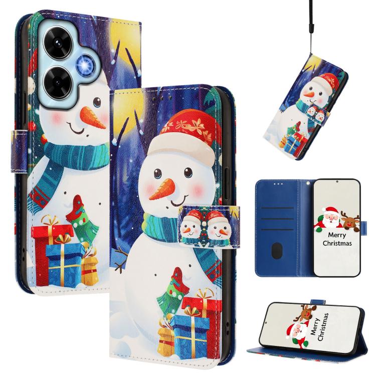 Christmas Series Buckle Leather Phone Case with Hand Strap, For Redmi Note 14 4G 163.25mm, For Redmi 14C 4G / A4 5G / 14R 5G / A3 Pro, For Redmi K70 Ultra 5G, For Redmi A3 4G / A3x 4G, For Redmi 13C 4G / 5G / Xiaomi Poco C65 / M6                       ...