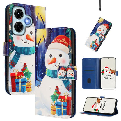 Christmas Series Buckle Leather Phone Case with Hand Strap, For Redmi Note 14 4G 163.25mm, For Redmi 14C 4G / A4 5G / 14R 5G / A3 Pro, For Redmi K70 Ultra 5G, For Redmi A3 4G / A3x 4G, For Redmi 13C 4G / 5G / Xiaomi Poco C65 / M6                       ...