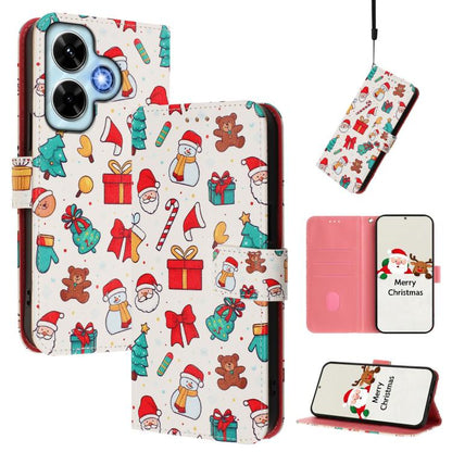 Christmas Series Buckle Leather Phone Case with Hand Strap, For Redmi Note 14 4G 163.25mm, For Redmi 14C 4G / A4 5G / 14R 5G / A3 Pro, For Redmi K70 Ultra 5G, For Redmi A3 4G / A3x 4G, For Redmi 13C 4G / 5G / Xiaomi Poco C65 / M6                       ...