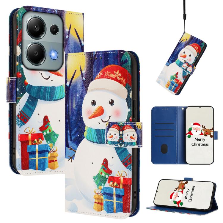 Christmas Series Buckle Leather Phone Case with Hand Strap, For Redmi Note 15 Pro+ 5G 163.3mm/Poco M8 Pro 5G, For Redmi Note 15 5G / 4G 164mm / Poco M8 5G, For Redmi 15C 5G / 4G EU 173mm / Poco C85 5G, For Xiaomi Poco M7 4G 169mm                       ...