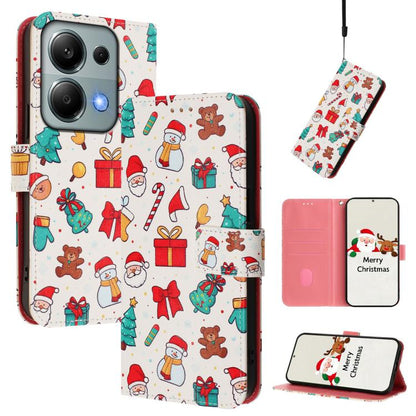 Christmas Series Buckle Leather Phone Case with Hand Strap, For Redmi Note 15 Pro+ 5G 163.3mm/Poco M8 Pro 5G, For Redmi Note 15 5G / 4G 164mm / Poco M8 5G, For Redmi 15C 5G / 4G EU 173mm / Poco C85 5G, For Xiaomi Poco M7 4G 169mm                       ...