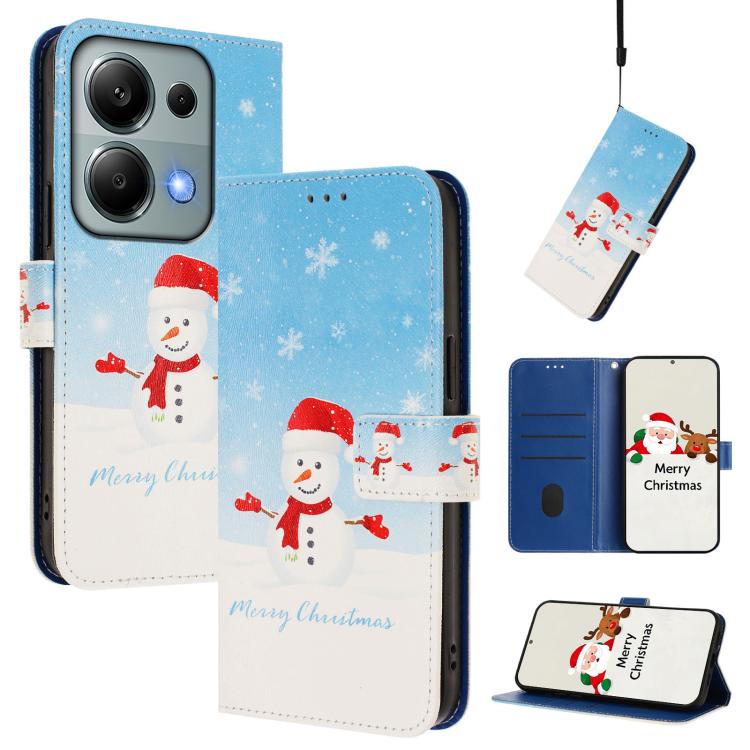 Christmas Series Buckle Leather Phone Case with Hand Strap, For Redmi Note 15 Pro+ 5G 163.3mm/Poco M8 Pro 5G, For Redmi Note 15 5G / 4G 164mm / Poco M8 5G, For Redmi 15C 5G / 4G EU 173mm / Poco C85 5G, For Xiaomi Poco M7 4G 169mm                       ...