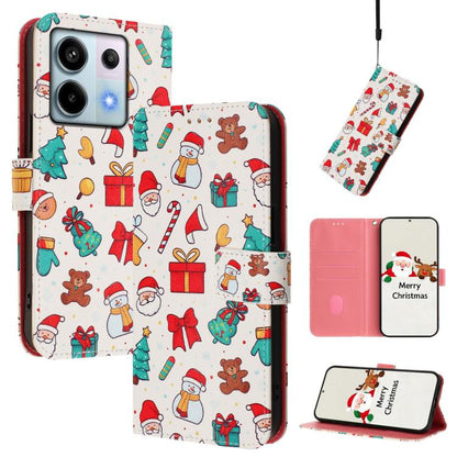 Christmas Series Buckle Leather Phone Case with Hand Strap, For Redmi Note 14 4G 163.25mm, For Redmi 14C 4G / A4 5G / 14R 5G / A3 Pro, For Redmi K70 Ultra 5G, For Redmi A3 4G / A3x 4G, For Redmi 13C 4G / 5G / Xiaomi Poco C65 / M6                       ...