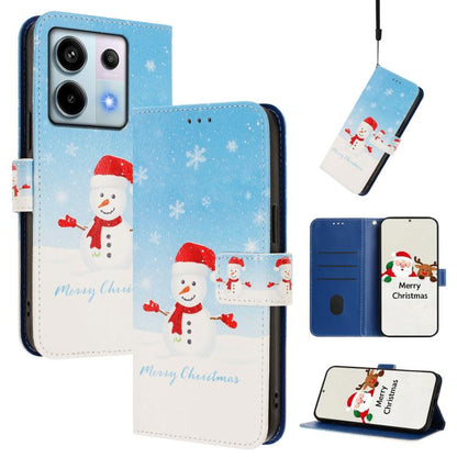 Christmas Series Buckle Leather Phone Case with Hand Strap, For Redmi Note 14 4G 163.25mm, For Redmi 14C 4G / A4 5G / 14R 5G / A3 Pro, For Redmi K70 Ultra 5G, For Redmi A3 4G / A3x 4G, For Redmi 13C 4G / 5G / Xiaomi Poco C65 / M6                       ...
