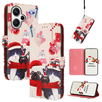 Christmas Series Buckle Leather Phone Case with Hand Strap, For Redmi Note 14 4G 163.25mm, For Redmi 14C 4G / A4 5G / 14R 5G / A3 Pro, For Redmi K70 Ultra 5G, For Redmi A3 4G / A3x 4G, For Redmi 13C 4G / 5G / Xiaomi Poco C65 / M6                       ...