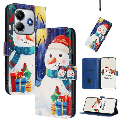Christmas Series Buckle Leather Phone Case with Hand Strap, For Redmi Note 14 4G 163.25mm, For Redmi 14C 4G / A4 5G / 14R 5G / A3 Pro, For Redmi K70 Ultra 5G, For Redmi A3 4G / A3x 4G, For Redmi 13C 4G / 5G / Xiaomi Poco C65 / M6                       ...