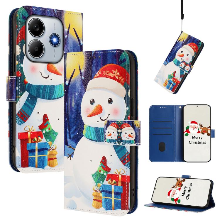 Christmas Series Buckle Leather Phone Case with Hand Strap, For Redmi Note 15 Pro+ 5G 163.3mm/Poco M8 Pro 5G, For Redmi Note 15 5G / 4G 164mm / Poco M8 5G, For Redmi 15C 5G / 4G EU 173mm / Poco C85 5G, For Xiaomi Poco M7 4G 169mm                       ...