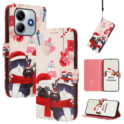 Christmas Series Buckle Leather Phone Case with Hand Strap, For Redmi Note 15 Pro+ 5G 163.3mm/Poco M8 Pro 5G, For Redmi Note 15 5G / 4G 164mm / Poco M8 5G, For Redmi 15C 5G / 4G EU 173mm / Poco C85 5G, For Xiaomi Poco M7 4G 169mm                       ...