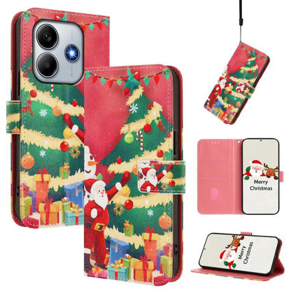 Christmas Series Buckle Leather Phone Case with Hand Strap, For Redmi Note 15 Pro+ 5G 163.3mm/Poco M8 Pro 5G, For Redmi Note 15 5G / 4G 164mm / Poco M8 5G, For Redmi 15C 5G / 4G EU 173mm / Poco C85 5G, For Xiaomi Poco M7 4G 169mm                       ...