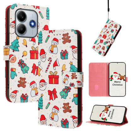 Christmas Series Buckle Leather Phone Case with Hand Strap, For Redmi Note 15 Pro+ 5G 163.3mm/Poco M8 Pro 5G, For Redmi Note 15 5G / 4G 164mm / Poco M8 5G, For Redmi 15C 5G / 4G EU 173mm / Poco C85 5G, For Xiaomi Poco M7 4G 169mm                       ...