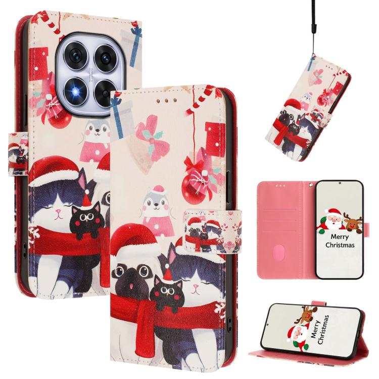Christmas Series Buckle Leather Phone Case with Hand Strap, For Redmi Note 15 Pro+ 5G 163.3mm/Poco M8 Pro 5G, For Redmi Note 15 5G / 4G 164mm / Poco M8 5G, For Redmi 15C 5G / 4G EU 173mm / Poco C85 5G, For Xiaomi Poco M7 4G 169mm                       ...