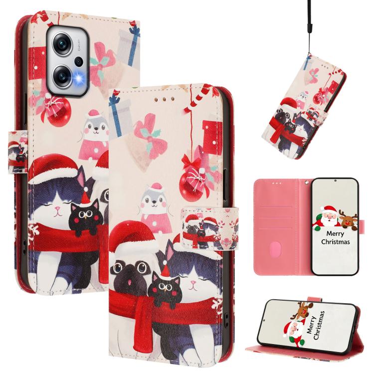 Christmas Series Buckle Leather Phone Case with Hand Strap, For Redmi Note 14 4G 163.25mm, For Redmi 14C 4G / A4 5G / 14R 5G / A3 Pro, For Redmi K70 Ultra 5G, For Redmi A3 4G / A3x 4G, For Redmi 13C 4G / 5G / Xiaomi Poco C65 / M6                       ...