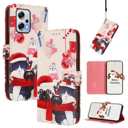 Christmas Series Buckle Leather Phone Case with Hand Strap, For Redmi Note 14 4G 163.25mm, For Redmi 14C 4G / A4 5G / 14R 5G / A3 Pro, For Redmi K70 Ultra 5G, For Redmi A3 4G / A3x 4G, For Redmi 13C 4G / 5G / Xiaomi Poco C65 / M6                       ...