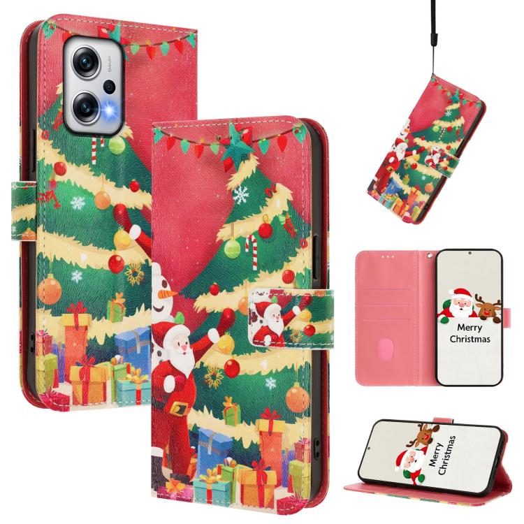 Christmas Series Buckle Leather Phone Case with Hand Strap, For Redmi Note 14 4G 163.25mm, For Redmi 14C 4G / A4 5G / 14R 5G / A3 Pro, For Redmi K70 Ultra 5G, For Redmi A3 4G / A3x 4G, For Redmi 13C 4G / 5G / Xiaomi Poco C65 / M6                       ...