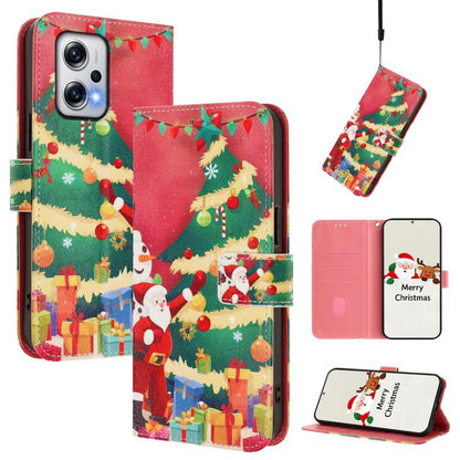 Christmas Series Buckle Leather Phone Case with Hand Strap, For Redmi Note 14 4G 163.25mm, For Redmi 14C 4G / A4 5G / 14R 5G / A3 Pro, For Redmi K70 Ultra 5G, For Redmi A3 4G / A3x 4G, For Redmi 13C 4G / 5G / Xiaomi Poco C65 / M6                       ...