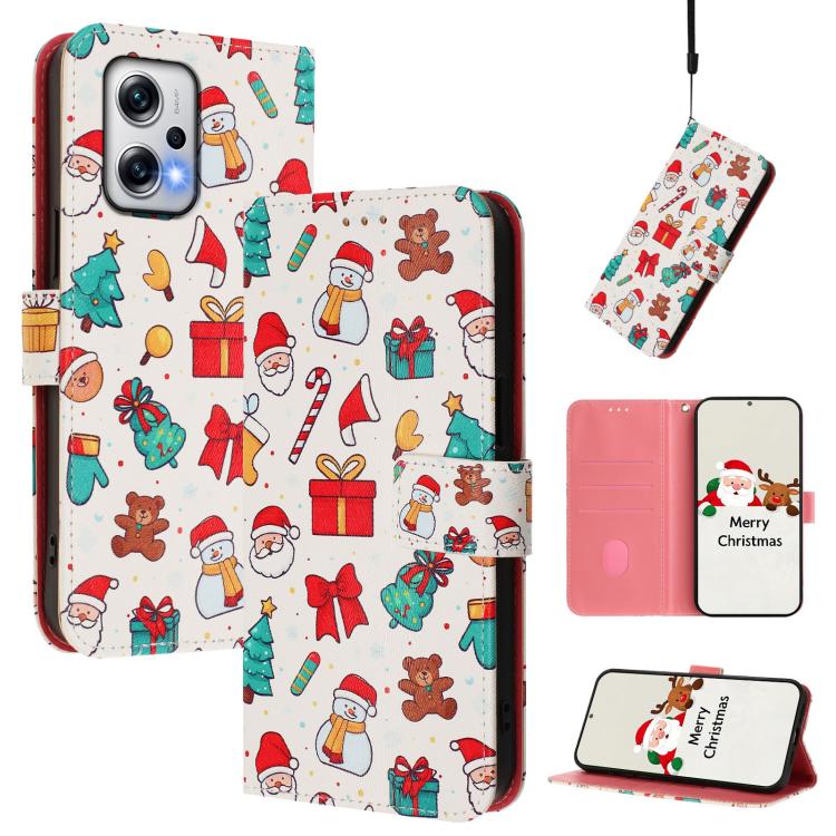 Christmas Series Buckle Leather Phone Case with Hand Strap, For Redmi Note 14 4G 163.25mm, For Redmi 14C 4G / A4 5G / 14R 5G / A3 Pro, For Redmi K70 Ultra 5G, For Redmi A3 4G / A3x 4G, For Redmi 13C 4G / 5G / Xiaomi Poco C65 / M6                       ...
