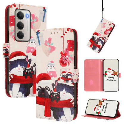 Christmas Series Buckle Leather Phone Case with Hand Strap, For Redmi Note 15 Pro+ 5G 163.3mm/Poco M8 Pro 5G, For Redmi Note 15 5G / 4G 164mm / Poco M8 5G, For Redmi 15C 5G / 4G EU 173mm / Poco C85 5G, For Xiaomi Poco M7 4G 169mm                       ...