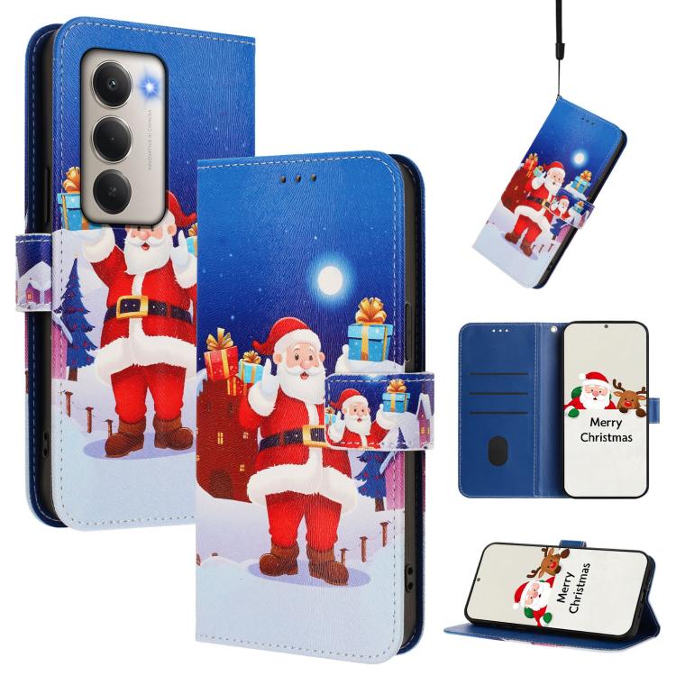 Christmas Series Buckle Leather Phone Case with Hand Strap, For Redmi Note 15 Pro+ 5G 163.3mm/Poco M8 Pro 5G, For Redmi Note 15 5G / 4G 164mm / Poco M8 5G, For Redmi 15C 5G / 4G EU 173mm / Poco C85 5G, For Xiaomi Poco M7 4G 169mm                       ...