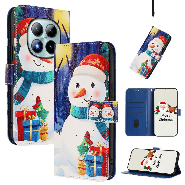 Christmas Series Buckle Leather Phone Case with Hand Strap, For Redmi Note 15 Pro+ 5G 163.3mm/Poco M8 Pro 5G, For Redmi Note 15 5G / 4G 164mm / Poco M8 5G, For Redmi 15C 5G / 4G EU 173mm / Poco C85 5G, For Xiaomi Poco M7 4G 169mm                       ...