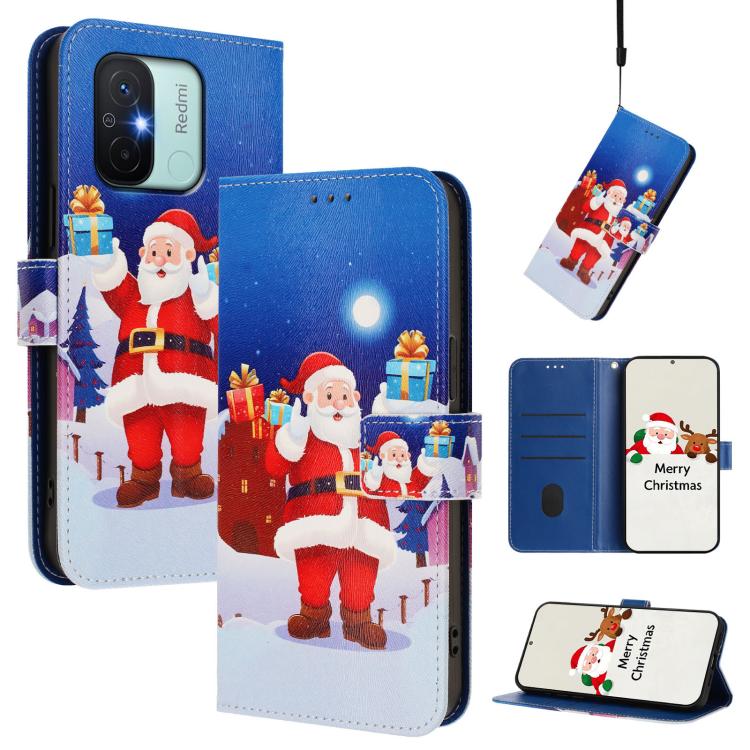 Christmas Series Buckle Leather Phone Case with Hand Strap, For Xiaomi Poco X6 Pro, For Xiaomi 14 Ultra 5G, For Xiaomi 14 Pro 5G, For Xiaomi 14 5G, For Xiaomi 13T / 13T Pro / Redmi K60 Ultra 5G, For Xiaomi 13 Ultra, For Xiaomi Civi 3 5G                ...