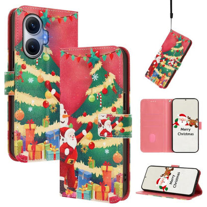 Christmas Series Buckle Leather Phone Case with Hand Strap, For Xiaomi 15T Pro 5G, For Xiaomi 15T 5G, For Xiaomi 15S Pro 5G, For Xiaomi Poco F7 / Redmi Turbo 4 Pro, For Xiaomi Poco F7 Ultra / Redmi K80 Pro, For Xiaomi Poco F7 Pro / Redmi K80           ...