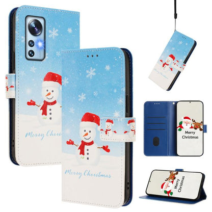 Christmas Series Buckle Leather Phone Case with Hand Strap, For Xiaomi Poco X6 Pro, For Xiaomi 14 Ultra 5G, For Xiaomi 14 Pro 5G, For Xiaomi 14 5G, For Xiaomi 13T / 13T Pro / Redmi K60 Ultra 5G, For Xiaomi 13 Ultra, For Xiaomi Civi 3 5G                ...